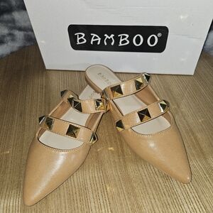 Bamboo Tan Mules